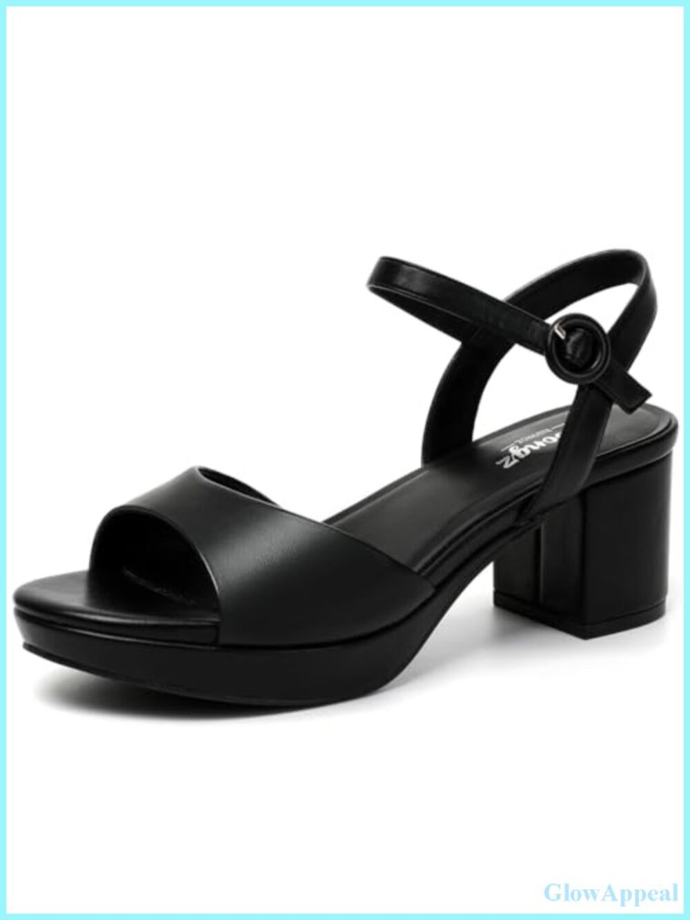 Platform Heeled Sandals Open Round Toe Ankle Strap Chunky Block Heel Dressy